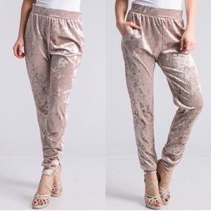 🎀Mocha velvet joggers with pockets🎀